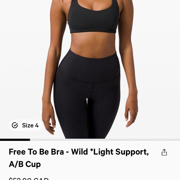 Free to be lululemon sports bra - black & white - Picture 3 of 4